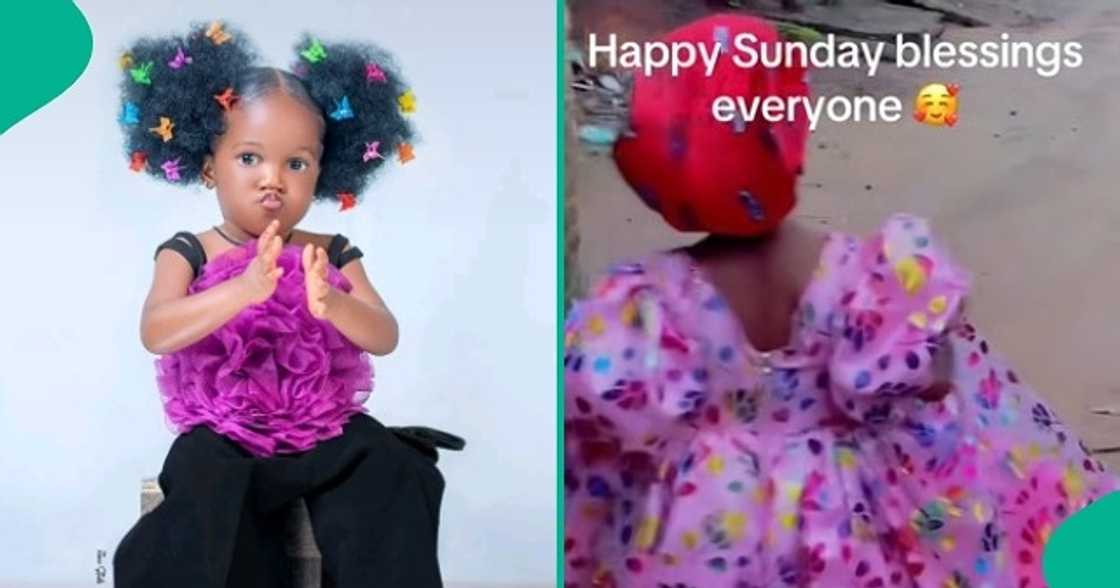 Little girl's dressing and style draws attention on TikTok. Little girl's dressing and style draws attention on TikTok.