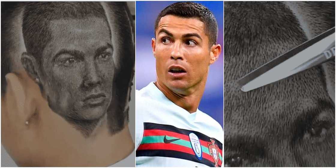 Barber draws stunning image of Cristiano Ronaldo with scissors Barber draws stunning image of Cristiano Ronaldo with scissors