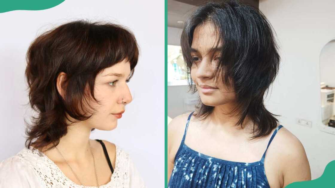 Short wolf-cut straight hair Short wolf-cut straight hair