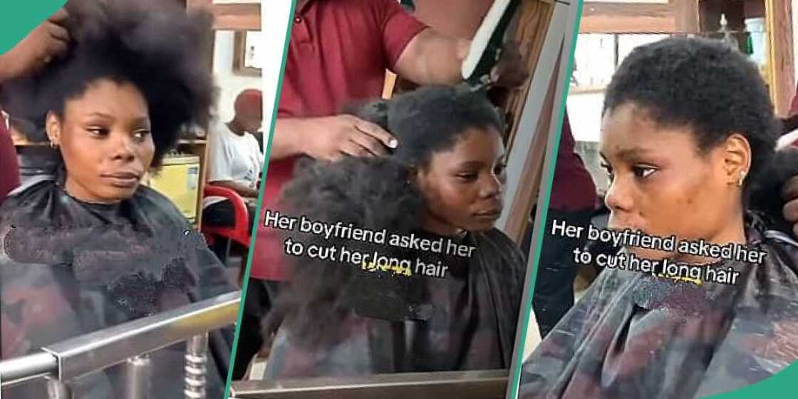 Man orders girlfriend to cut her long hair Man orders girlfriend to cut her long hair