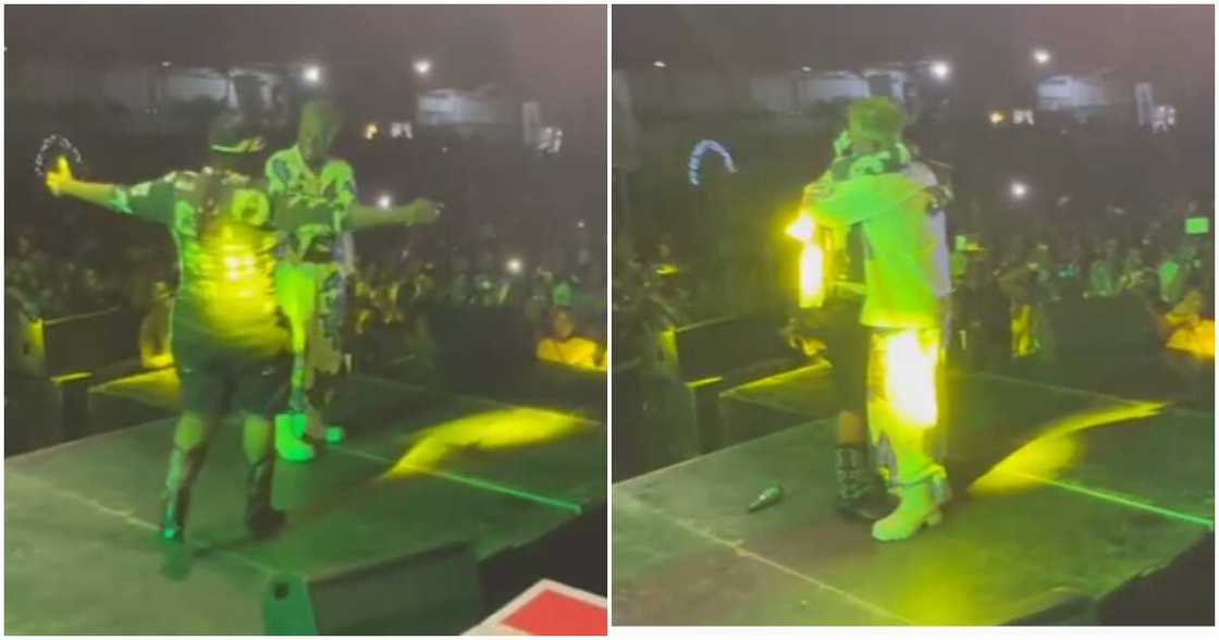 Nigerian singers Teni and Small Doctor on stage Nigerian singers Teni and Small Doctor on stage