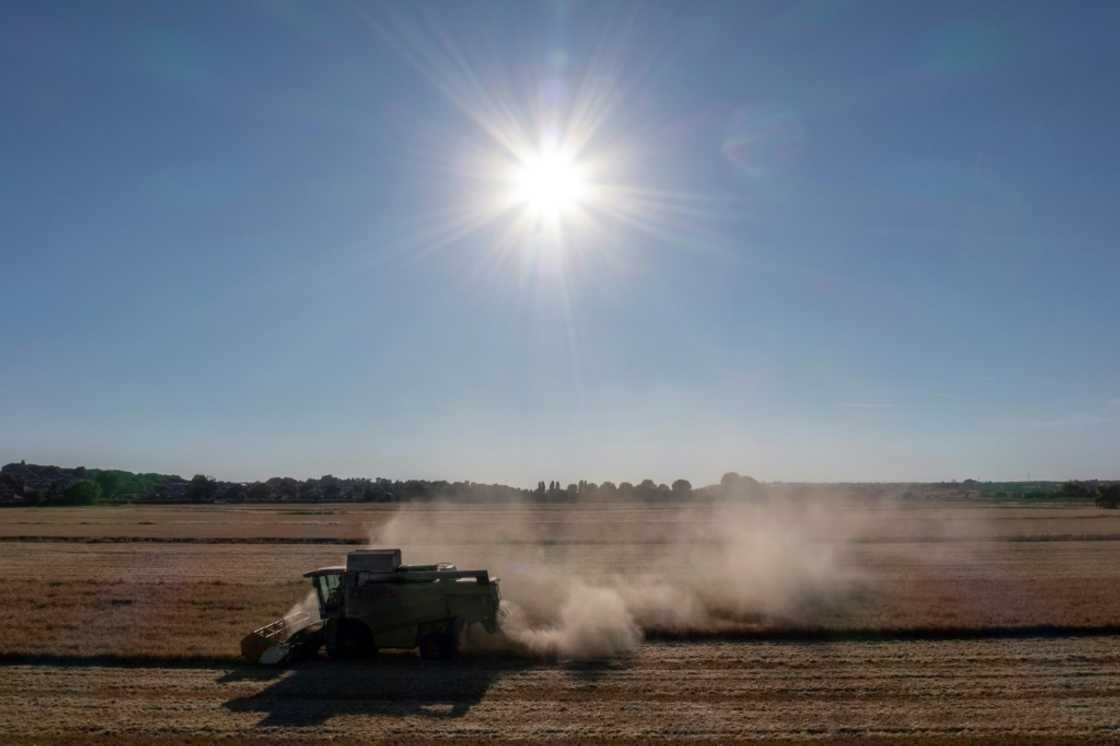 A combine harvest in Lincolnshire, eastern England, as Britain suffers its driest spring in over a century A combine harvest in Lincolnshire, eastern England, as Britain suffers its driest spring in over a century