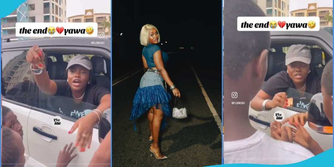 Gyakie accused of stinginess as she shares ¢50 among 5 street kids Gyakie accused of stinginess as she shares ¢50 among 5 street kids