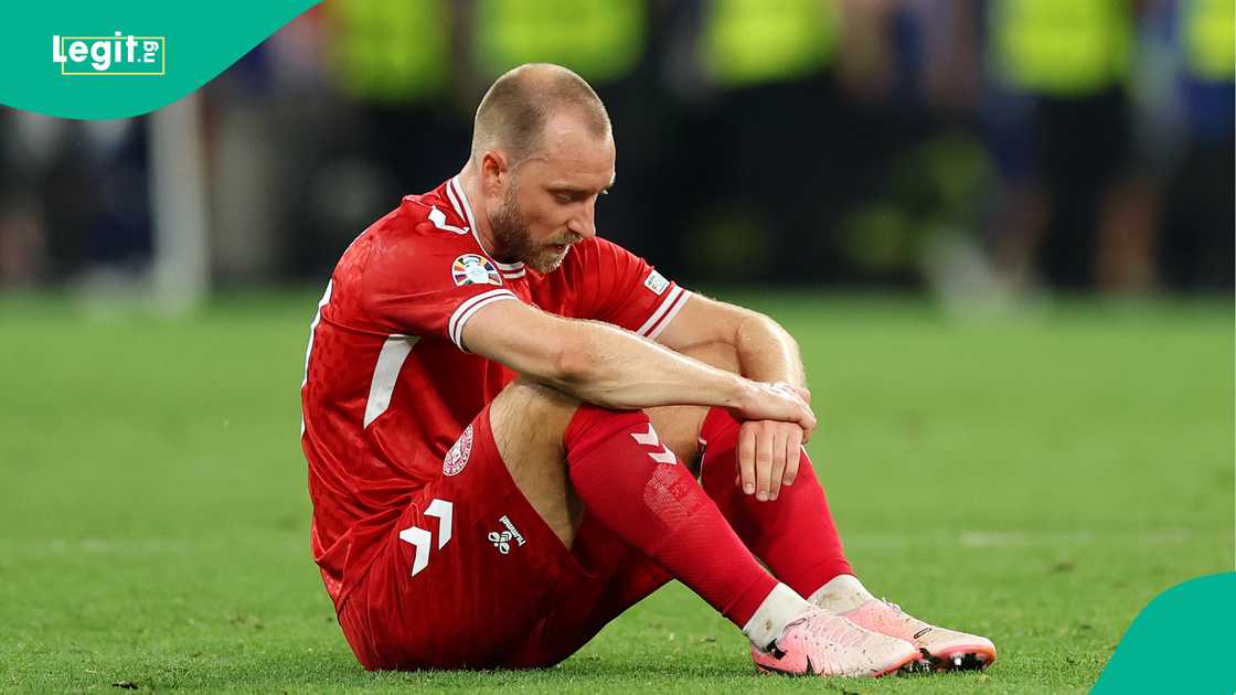 Christian Eriksen dejected after the Denmark's elimination from EURO 2024 against Germany. Photo by Image Photo Agency Christian Eriksen dejected after the Denmark's elimination from EURO 2024 against Germany. Photo by Image Photo Agency