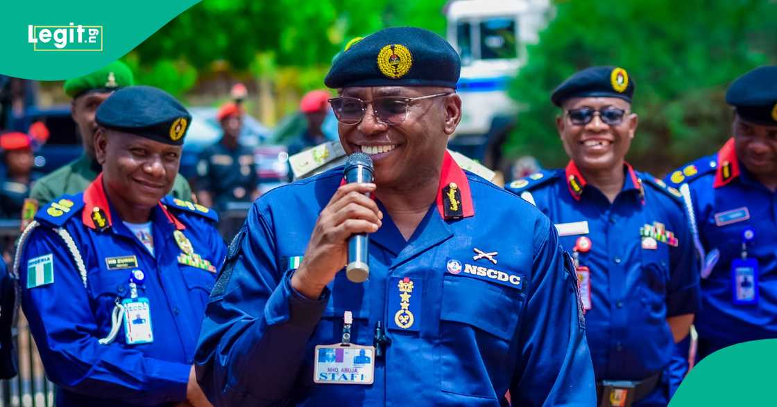 Babban kwamandan hukumar NSCDC, Dr. A. A Audi. Babban kwamandan hukumar NSCDC, Dr. A. A Audi.