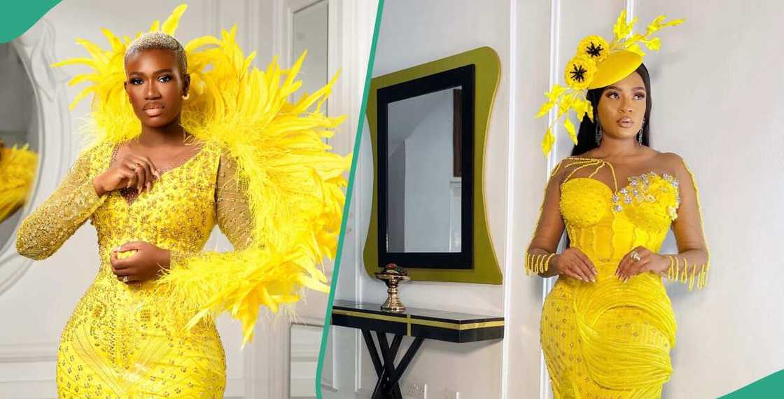 Real Warri Pikin and May Yul-Edochie rock yellow attire Real Warri Pikin and May Yul-Edochie rock yellow attire