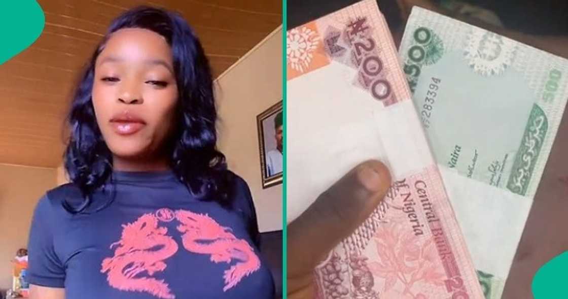 Female clubgoer displays bundles of cash she returned home with. Female clubgoer displays bundles of cash she returned home with.