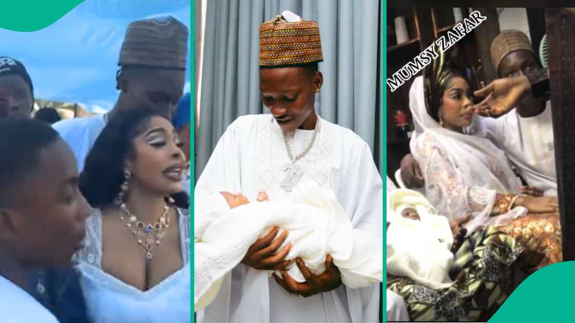 Zinoleesky's baby mama at their child's naming ceremony. Zinoleesky's baby mama at their child's naming ceremony.