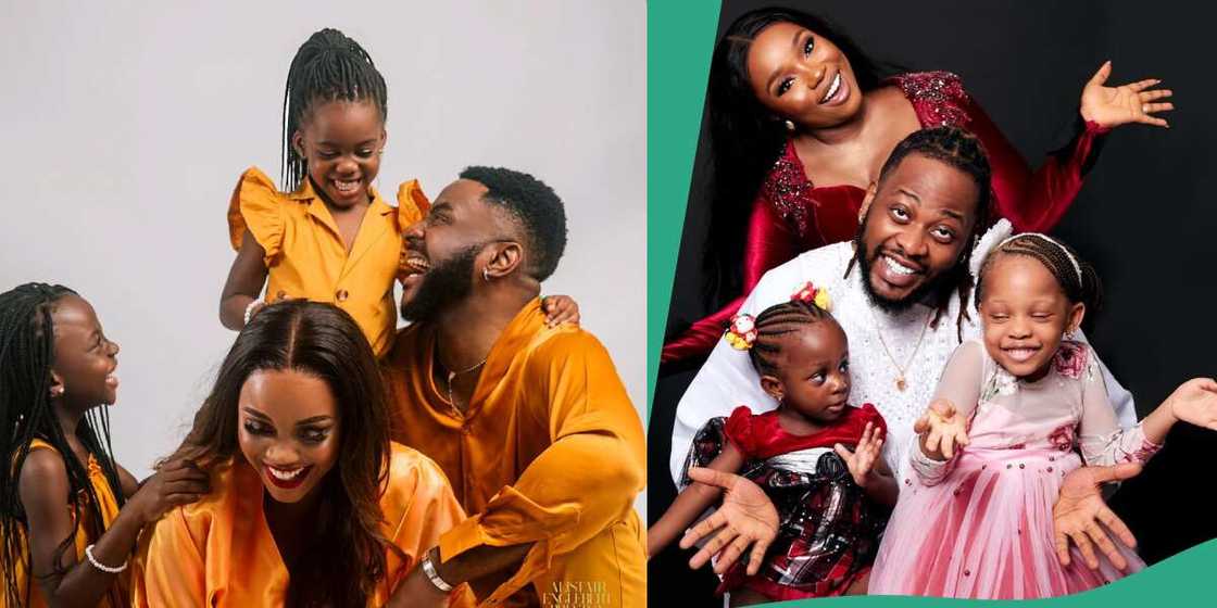 Christmas photos of Ebuka's family, BamBam's family.