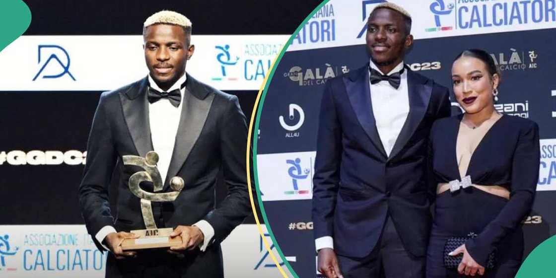 Osimhen at the 2023 AIC Oscar Del Calcio awards ceremony Osimhen at the 2023 AIC Oscar Del Calcio awards ceremony