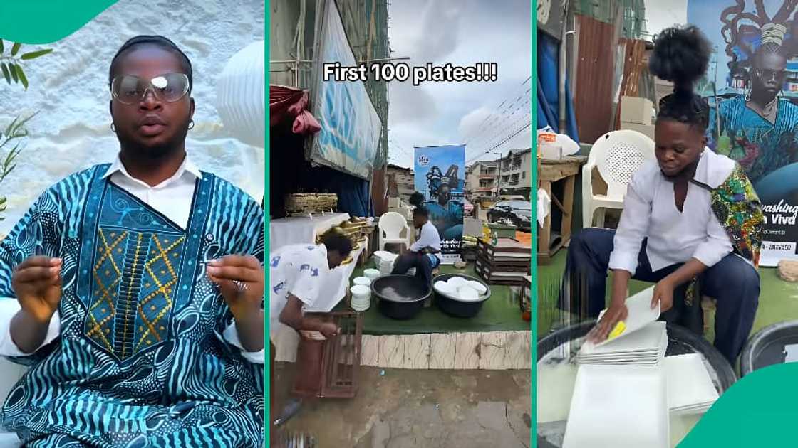 Nigerian man goes viral as he attempts 10,000-dish wash to woo Viva detergent