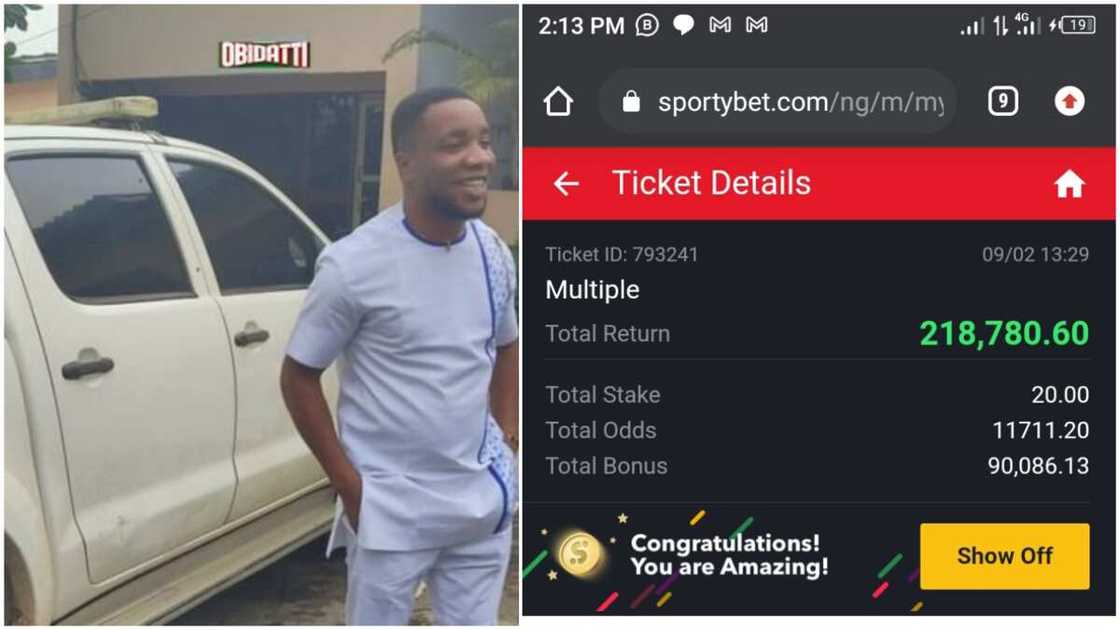 Betting among Nigerians/man won over 11k odds. Betting among Nigerians/man won over 11k odds.