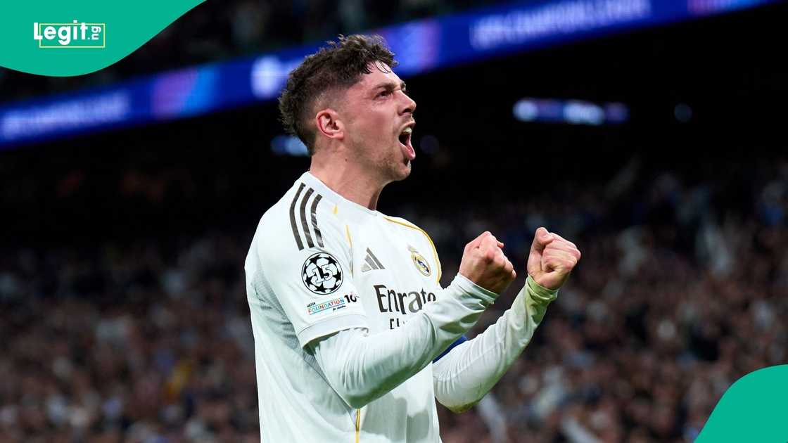 Federico Valverde, UEFA, Champions League, Real Madrid, Manchester City, Madrid, Spain. Federico Valverde, UEFA, Champions League, Real Madrid, Manchester City, Madrid, Spain.