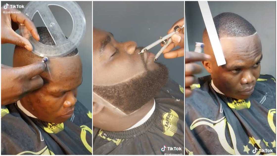 Mathematics and barbing skills/using ruler during haircuts.