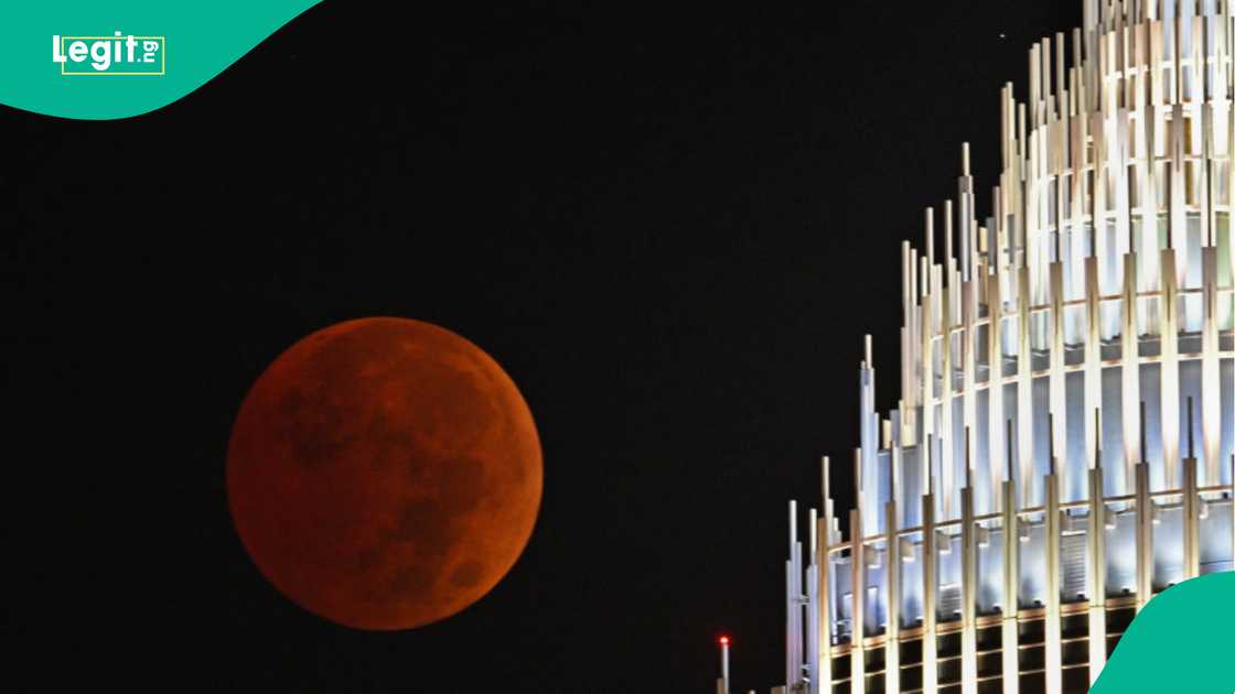 Total Lunar Eclipse also called as 'Blood Moon' for the last time until 2025 is observed over Charlotte, NC, United States