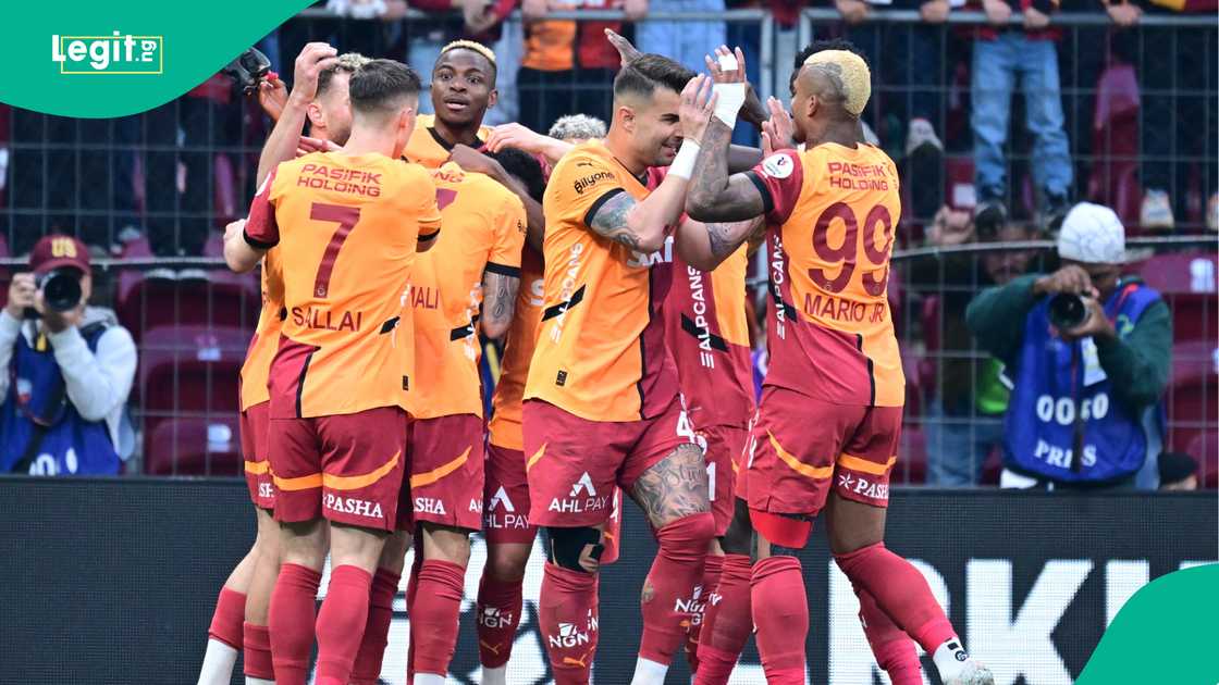 Victor Osimhen, Rolland Sallai, Mario Lemina, Davison Sanchez, Galatasaray, Sivasspor, Rams Park, Istanbul, Turkiye. Victor Osimhen, Rolland Sallai, Mario Lemina, Davison Sanchez, Galatasaray, Sivasspor, Rams Park, Istanbul, Turkiye.