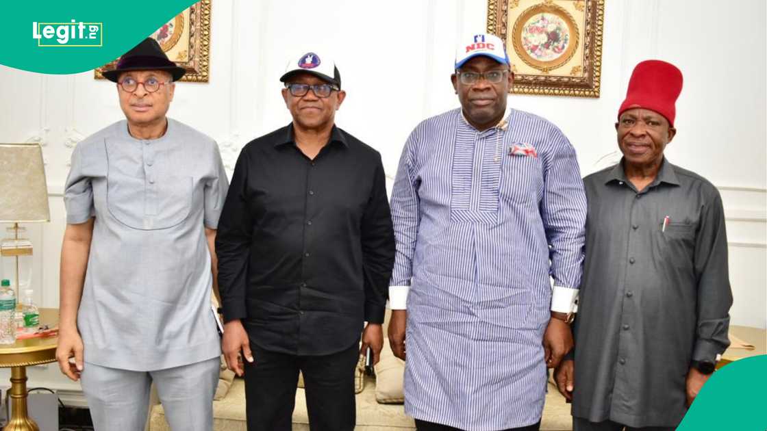 Seriake Dickson and Peter Obi meet in Abuja on June 12, 2026, as the NDC faces internal tensions ahead of the 2027 presidential election, with Dickson urging party members to remain united and focus on victory.