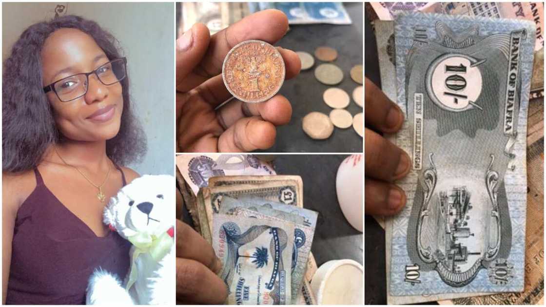 Nigerian Lady Shares Photos of old Biafran Notes Found in Father's House, many React Nigerian Lady Shares Photos of old Biafran Notes Found in Father's House, many React