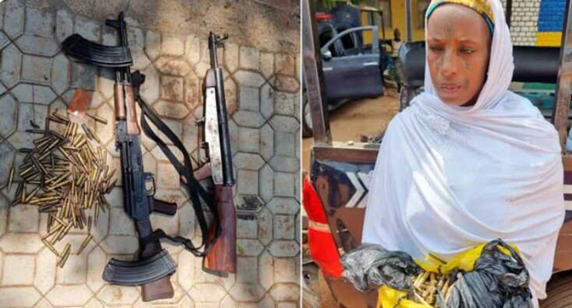 An kama wata mata da ake zargin 'yar bindiga ce An kama wata mata da ake zargin 'yar bindiga ce