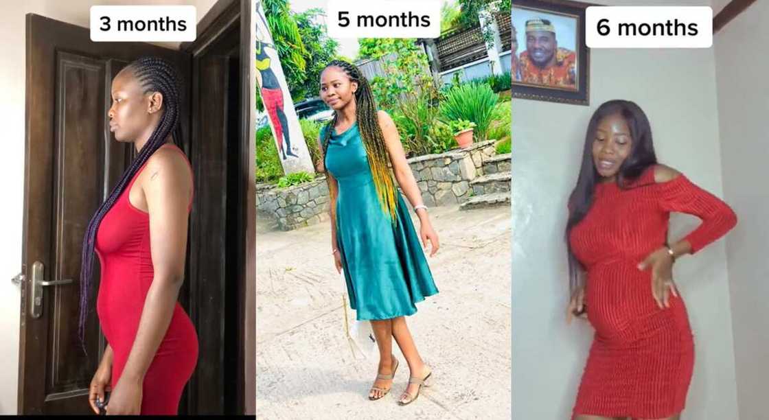 Photos of a pregnant lady with tiny belly. Photos of a pregnant lady with tiny belly.