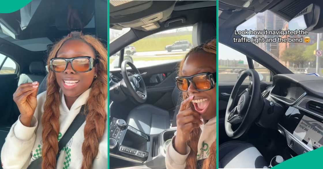 Nigerian lady shares first-time experience with self-driving car in US