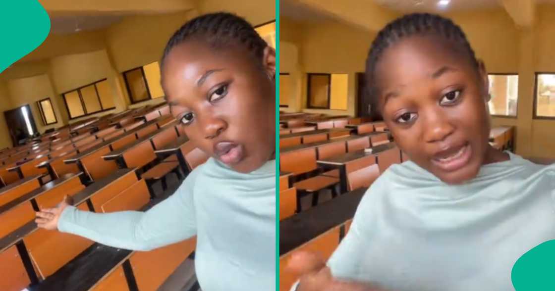 Lady disappointed after resuming school January 6, shows empty class Lady disappointed after resuming school January 6, shows empty class