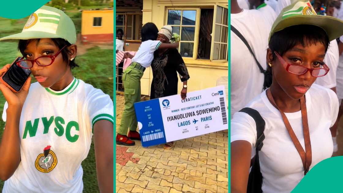 A Nigerian lady celebrates two major achievements after completing NYSC orientation camp