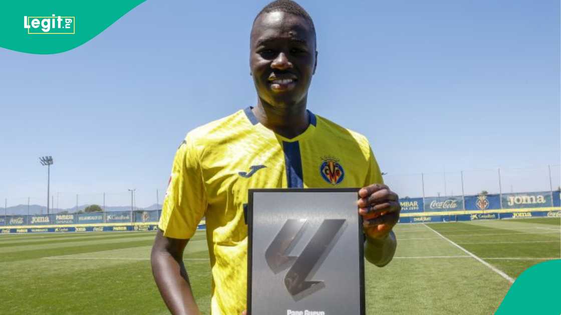 Pape Gueye of Villarreal holding the LaLiga MVP award. Photo by LaLiga Pape Gueye of Villarreal holding the LaLiga MVP award. Photo by LaLiga