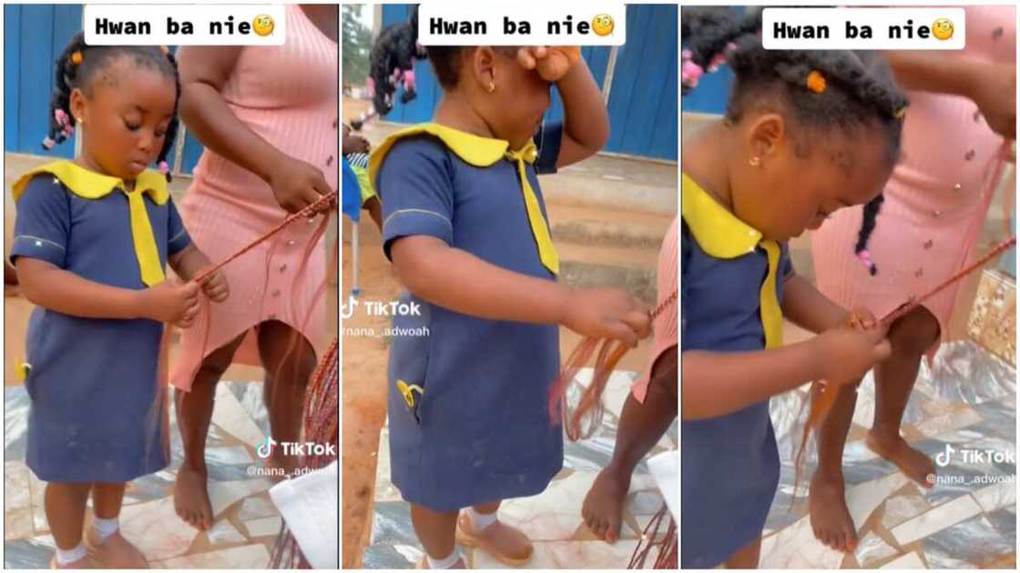 Kid made braids/girl stayed focused. Kid made braids/girl stayed focused.