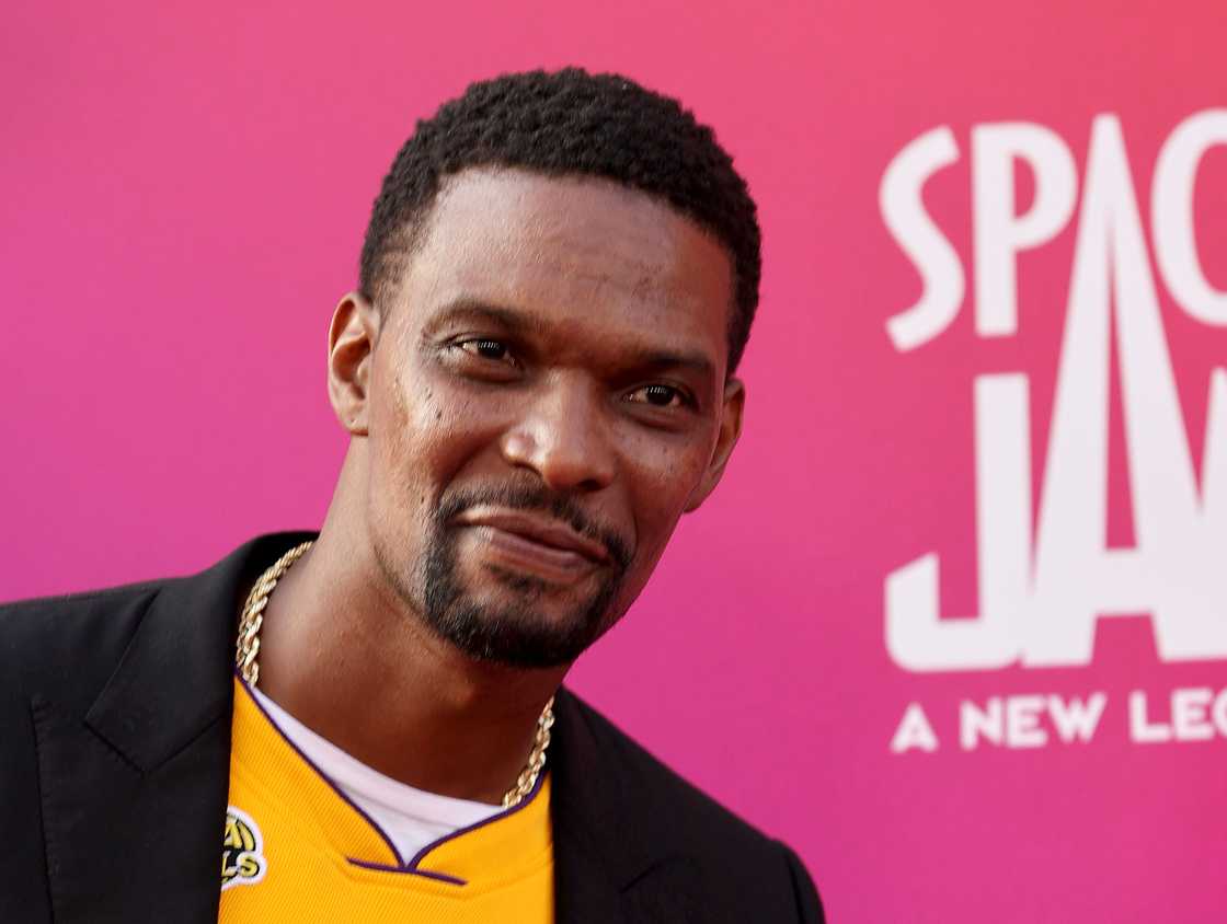 Chris Bosh attends the premiere of Warner Bros "Space Jam: A New Legacy" at Regal LA Live in Los Angeles