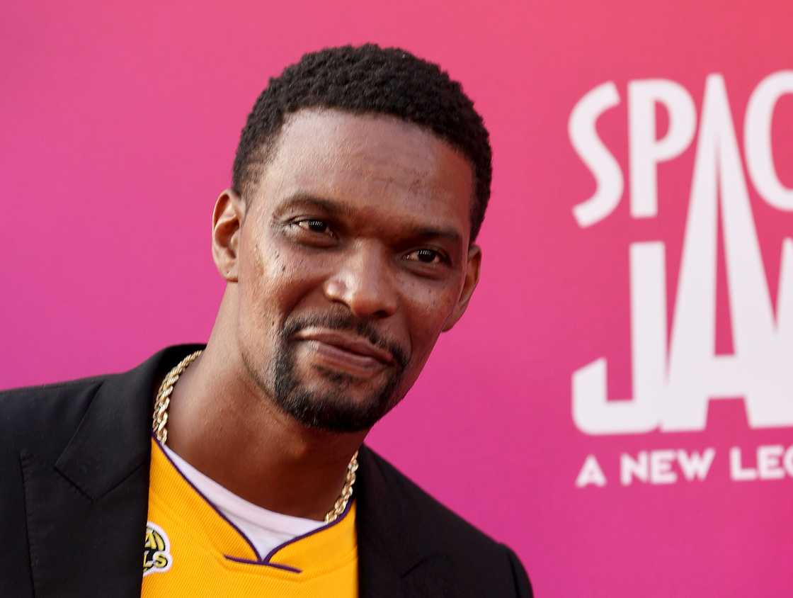Chris Bosh attends the premiere of Warner Bros "Space Jam: A New Legacy" at Regal LA Live in Los Angeles Chris Bosh attends the premiere of Warner Bros "Space Jam: A New Legacy" at Regal LA Live in Los Angeles