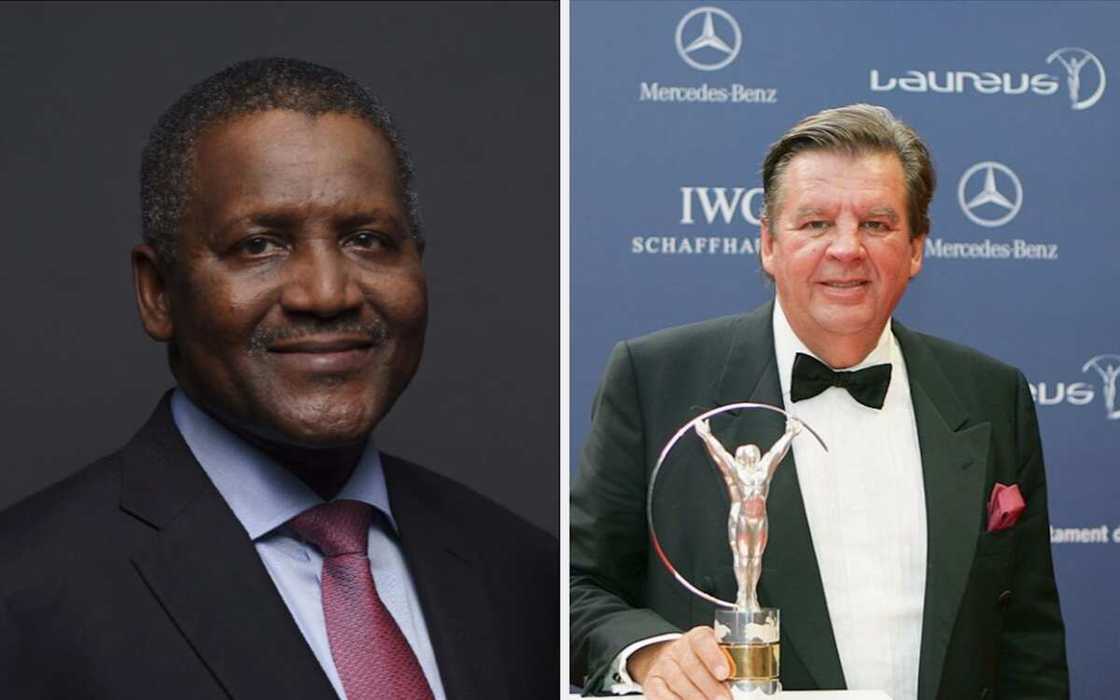 Dangote's position as Africa's richest man under threat as South African billionaire Johann Rupert closes in Dangote's position as Africa's richest man under threat as South African billionaire Johann Rupert closes in