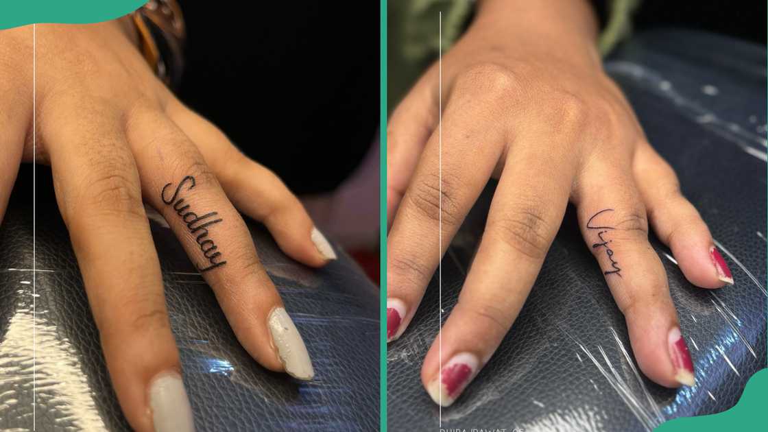 Finger name tattoos