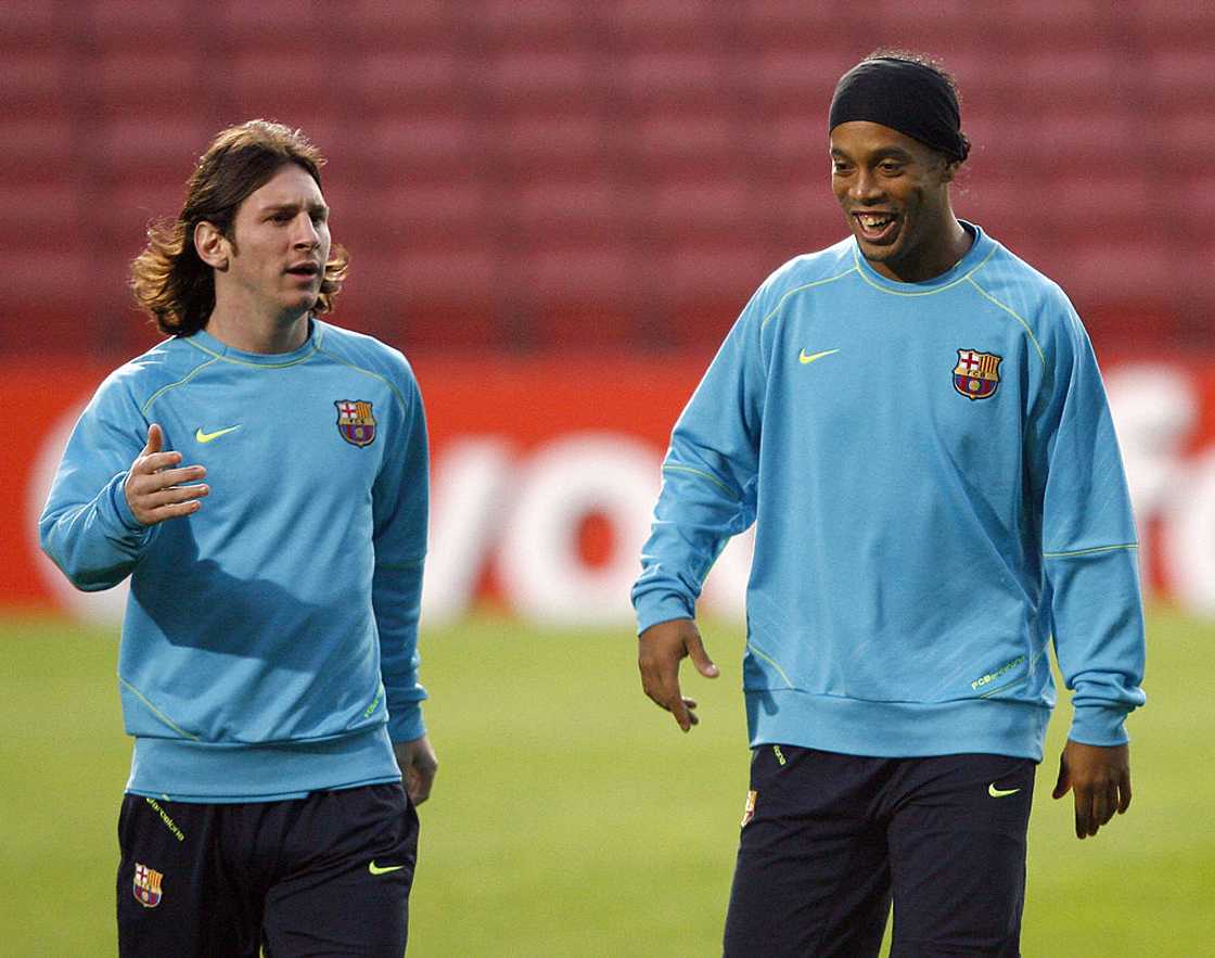 Ronaldinho and Lionel Messi played together at Barcelona