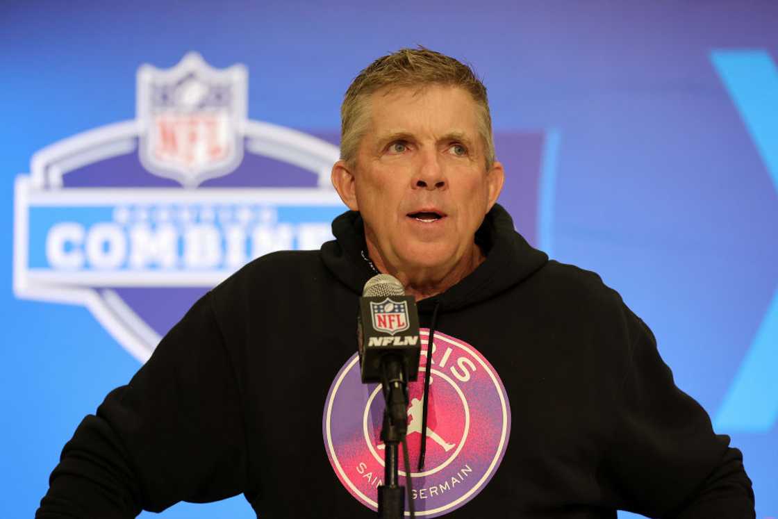 Sean Payton at the Indiana Convention Center in Indianapolis, Indiana.