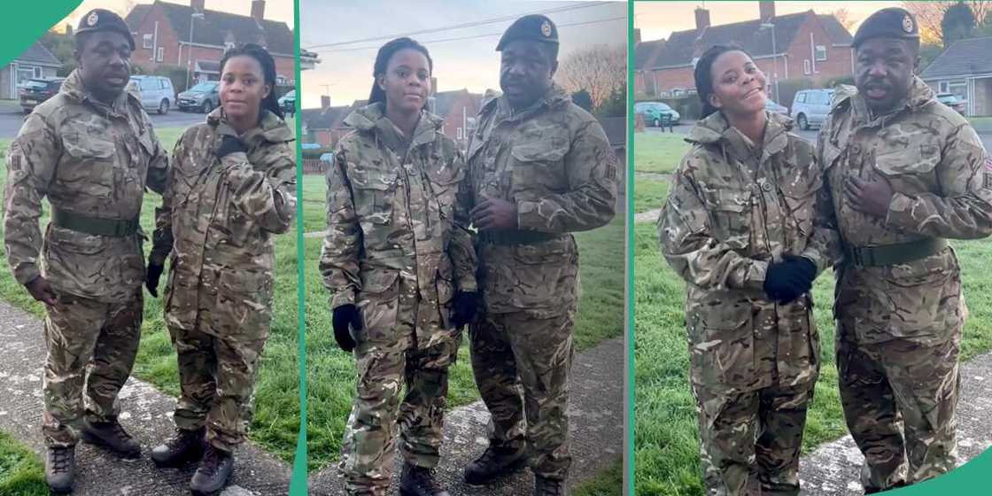 Military man and his daughter. Military man and his daughter.