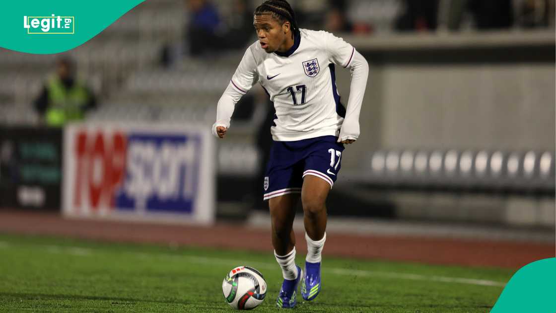 Rio Ngumoha playing for England at the European Under 19 Championships qualifiers. Photo: Alius Koroliovas Rio Ngumoha playing for England at the European Under 19 Championships qualifiers. Photo: Alius Koroliovas