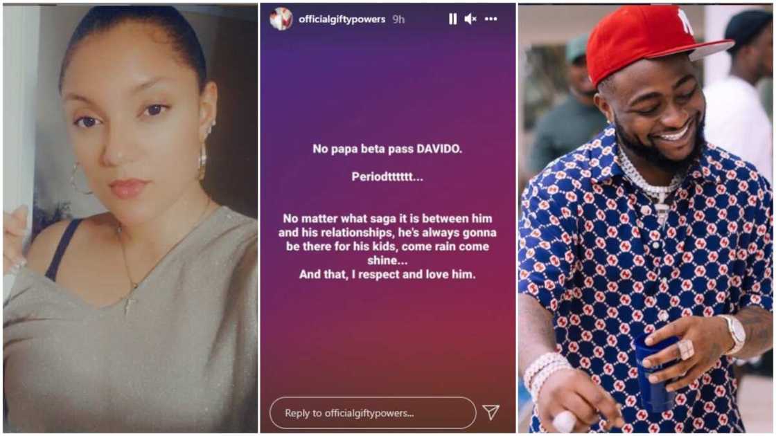 She said Davido is always there for his kids. She said Davido is always there for his kids.
