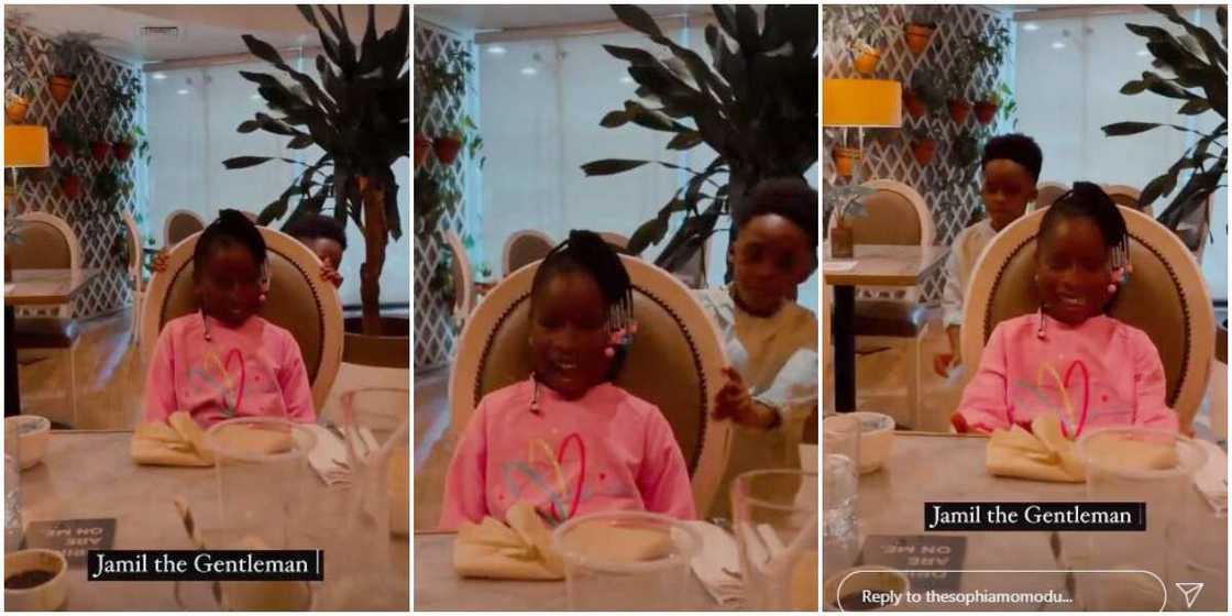 Little Gentleman: Tiwa Savage’s Son Jamil Pulls Out Chair for Imade As They Dine at Fancy Restaurant Little Gentleman: Tiwa Savage’s Son Jamil Pulls Out Chair for Imade As They Dine at Fancy Restaurant