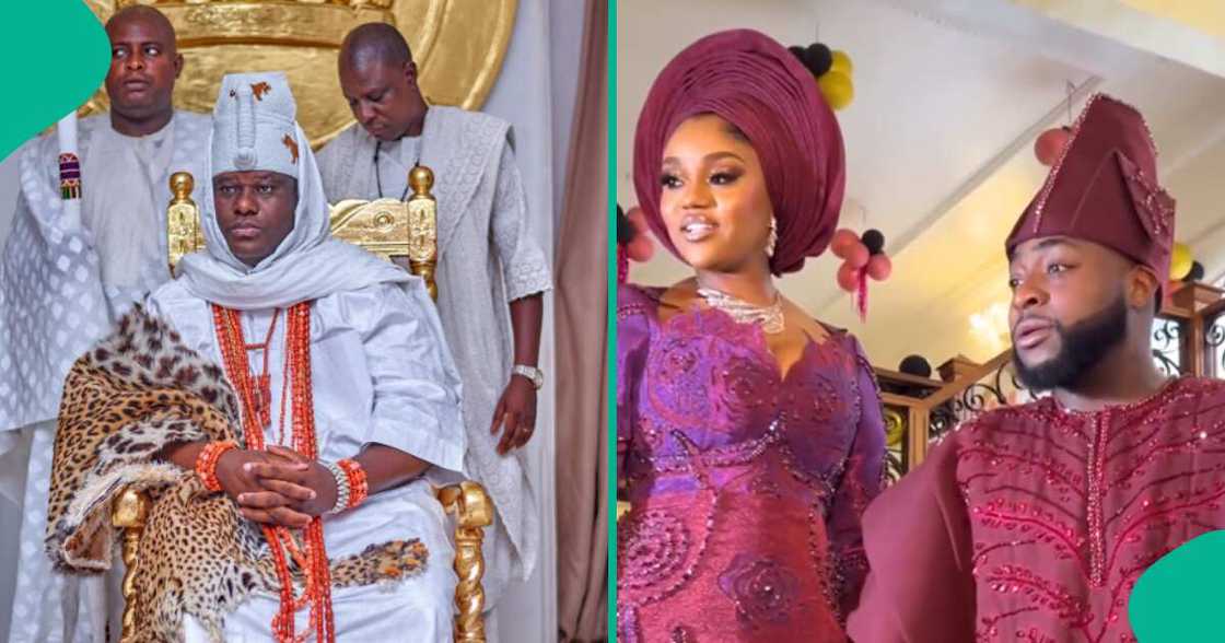 Chivido: Ooni of Ife storms Davido and Chioma's wedding. Chivido: Ooni of Ife storms Davido and Chioma's wedding.