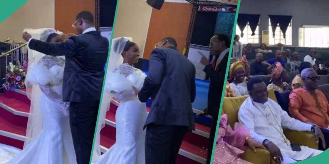 Wedding guests express disapproval over couple's kiss Wedding guests express disapproval over couple's kiss
