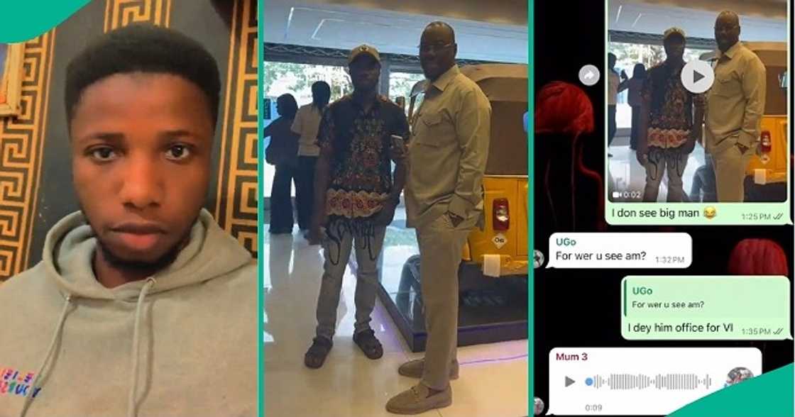 Nigerian man who met Obi Cubana posts photo with him, mum reacts Nigerian man who met Obi Cubana posts photo with him, mum reacts