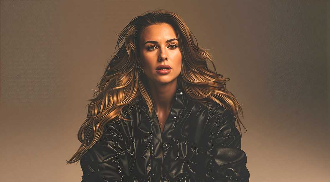 Veronika Rájek poses in a fashion shoot