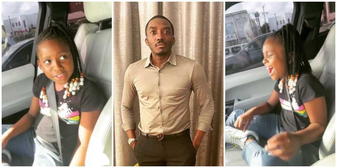Hilarious Video of Bovi's Daughter Bursting into Laughter after Comedian Said He was Broke