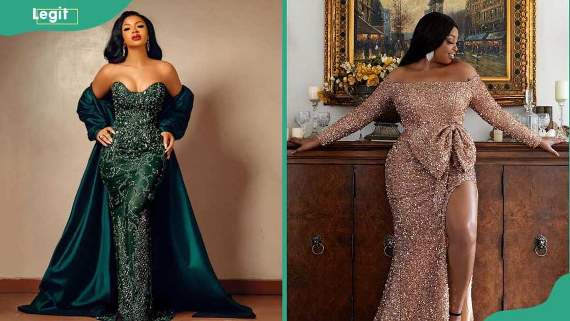 Women in dinner sequence gown styles Women in dinner sequence gown styles
