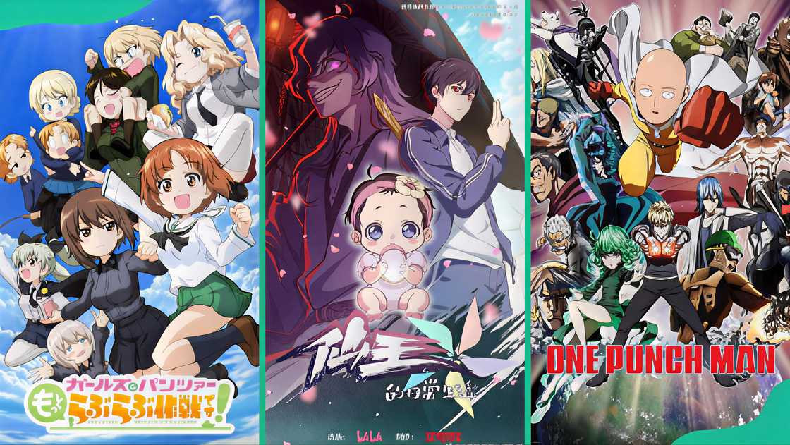 Watch Girls und Panzer, The Daily Life of the Immortal King Season 5, and One Punch Man posters