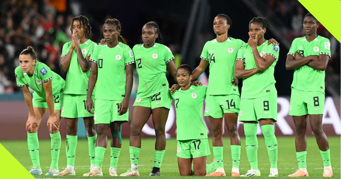 Super Falcons were stuck in an elevator in France.