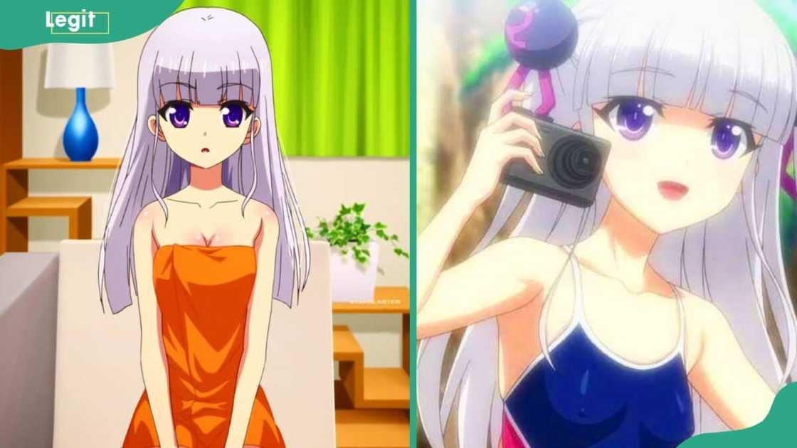 From (L_R) Maria Naruse in an orange dress looking stressed and holding a camera From (L_R) Maria Naruse in an orange dress looking stressed and holding a camera