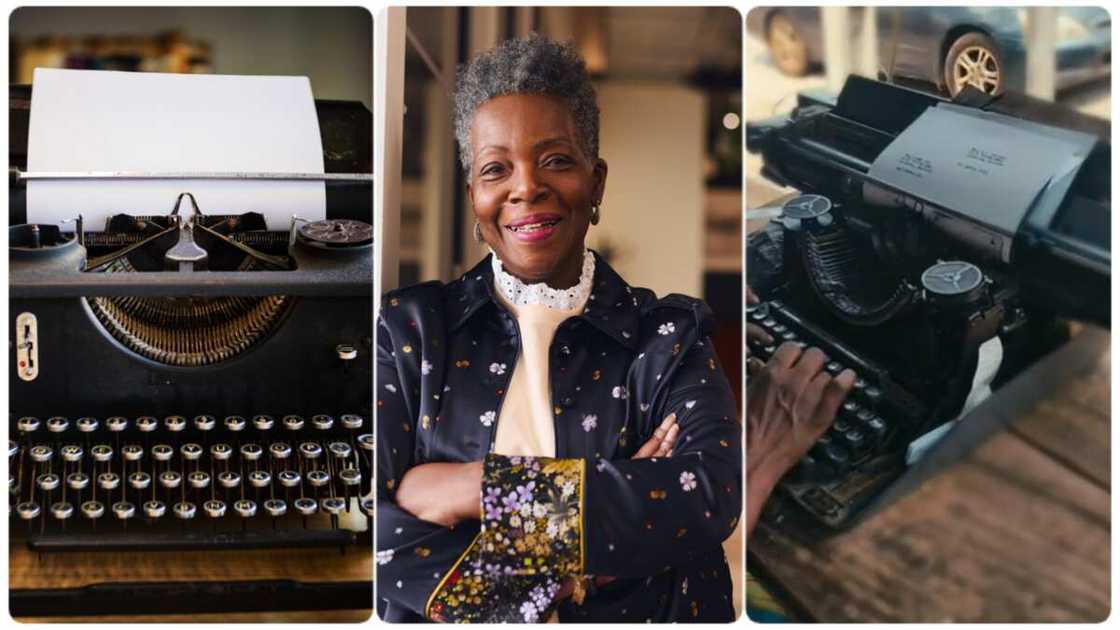 The lady used the typewriter The lady used the typewriter