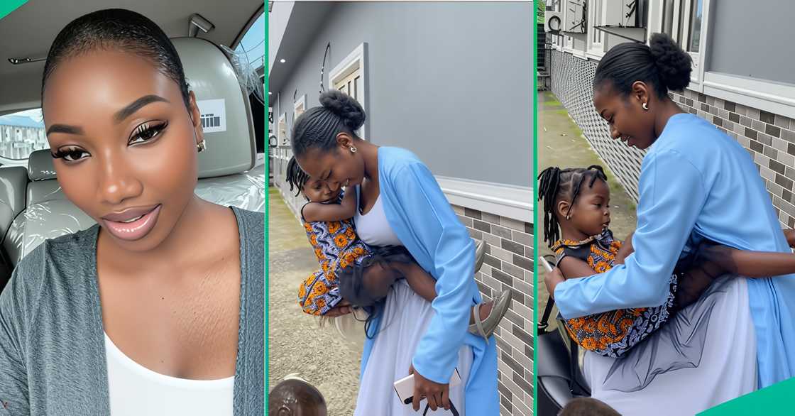 Lady shows how little girl she carried refused to let her go Lady shows how little girl she carried refused to let her go